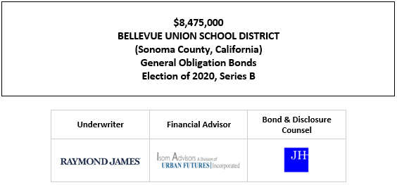 AMENDED AND RESTATED OFFICIAL STATEMENT $8,475,000 BELLEVUE UNION SCHOOL DISTRICT (Sonoma County, California) General Obligation Bonds Election of 2020, Series B AMENDED & RESTATED FOS POSTED 11-10-21