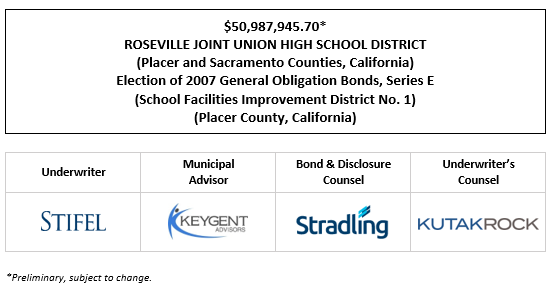 $50,987,945.70* ROSEVILLE JOINT UNION HIGH SCHOOL DISTRICT (Placer and Sacramento Counties, California) Election of 2007 General Obligation Bonds, Series E (School Facilities Improvement District No. 1) (Placer County, California) POS POSTED 5-27-25