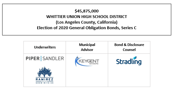 $45,875,000 WHITTIER UNION HIGH SCHOOL DISTRICT (Los Angeles County, California) Election of 2020 General Obligation Bonds, Series C FOS POSTED 11-20-25