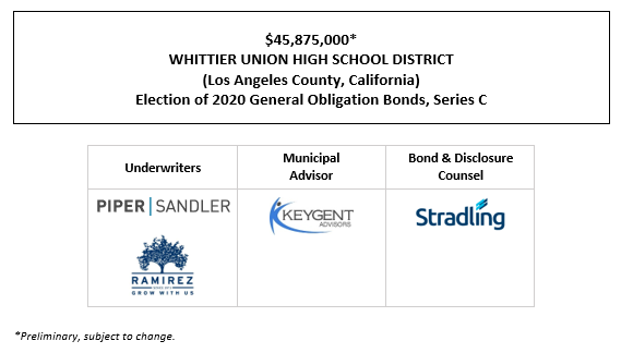 $45,875,000* WHITTIER UNION HIGH SCHOOL DISTRICT (Los Angeles County, California) Election of 2020 General Obligation Bonds, Series C POS POSTED 11-5-25