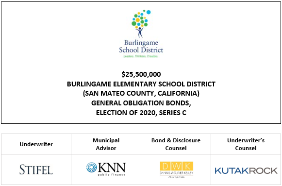 $25,500,000 BURLINGAME ELEMENTARY SCHOOL DISTRICT (SAN MATEO COUNTY, CALIFORNIA) GENERAL OBLIGATION BONDS, ELECTION OF 2020, SERIES C FOS POSTED 12-9-25