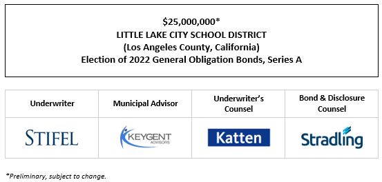 $25,000,000* LITTLE LAKE CITY SCHOOL DISTRICT (Los Angeles County, California) Election of 2022 General Obligation Bonds, Series A POS POSTED 3-22-23