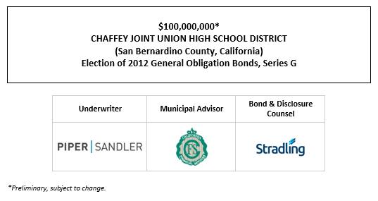 $100,000,000* CHAFFEY JOINT UNION HIGH SCHOOL DISTRICT (San Bernardino County, California) Election of 2012 General Obligation Bonds, Series G POS POSTED 3-23-23